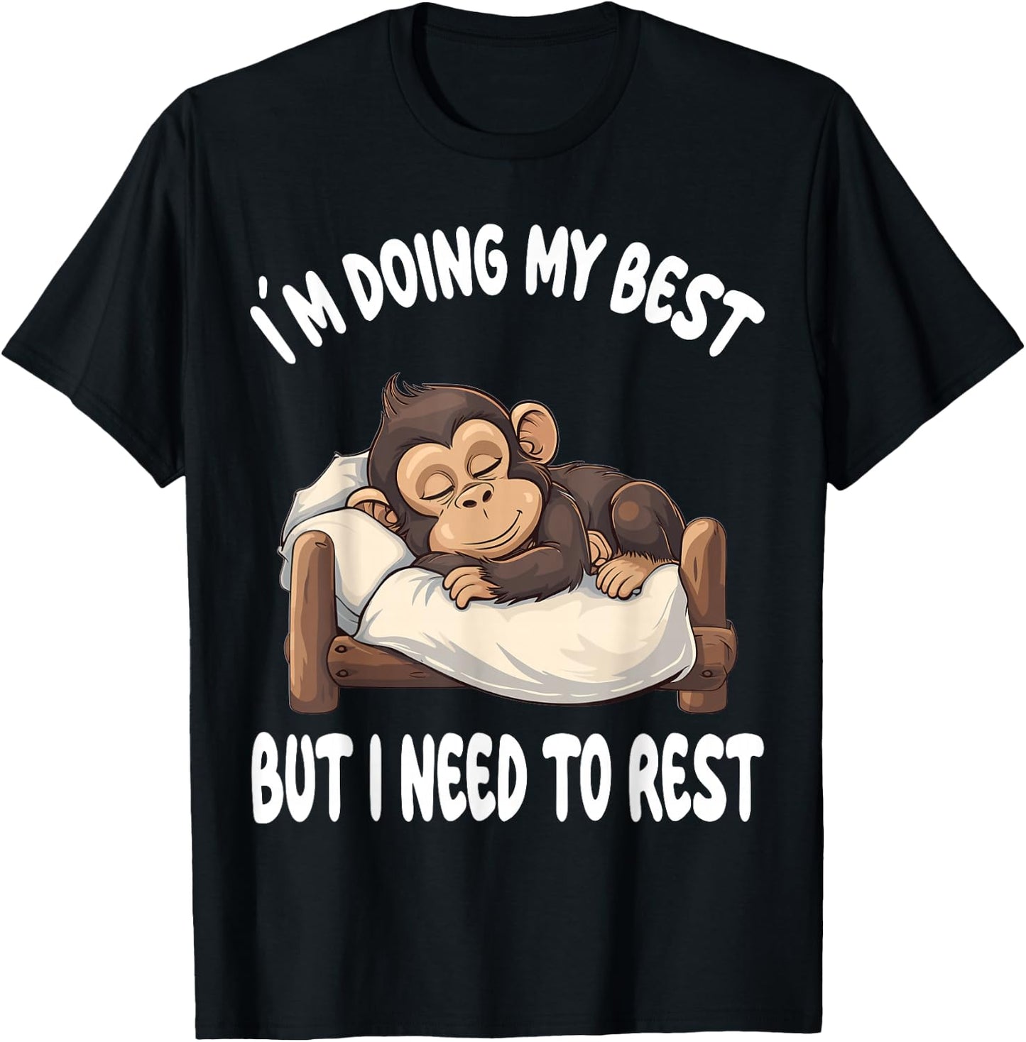 Monkey Ape Official Sleepshirt Pajamas Nightgown T-Shirt - T-Shirt | Black