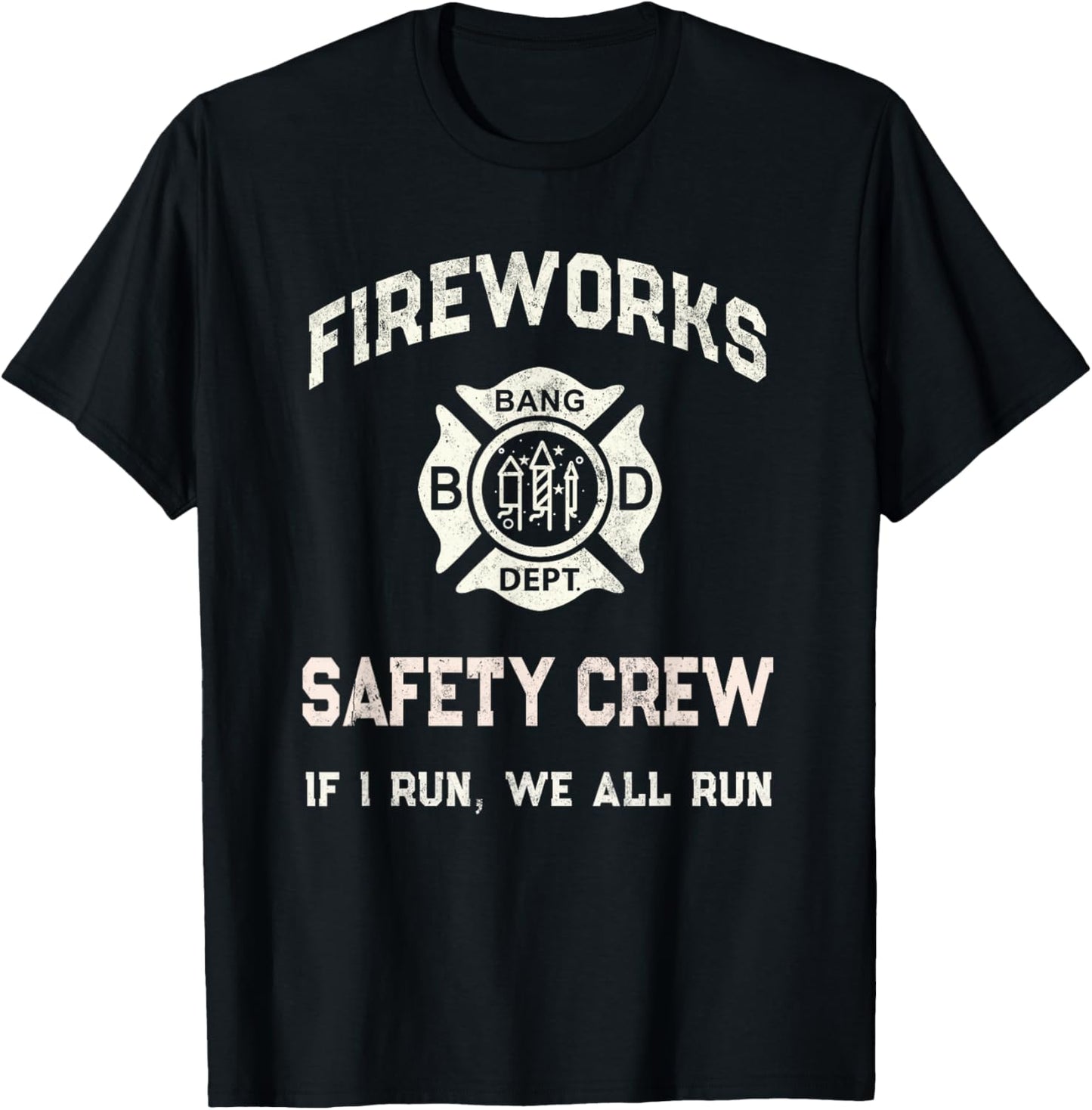 Funny FIREWORKS SAFETY CREW Pyro Team Advisor July 4th Crew T-Shirt - T-Shirt | Black