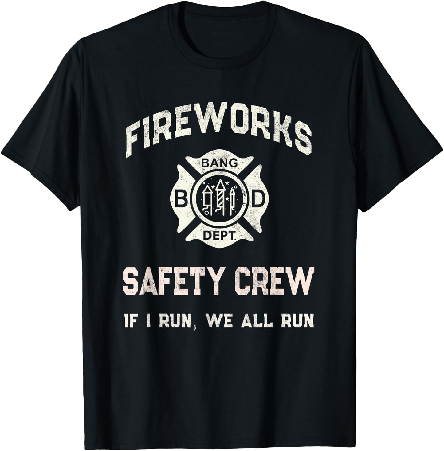 Cute 4th July FIREWORKS SAFETY CREW Pyro Director Team Dad T-Shirt - T-Shirt | Black