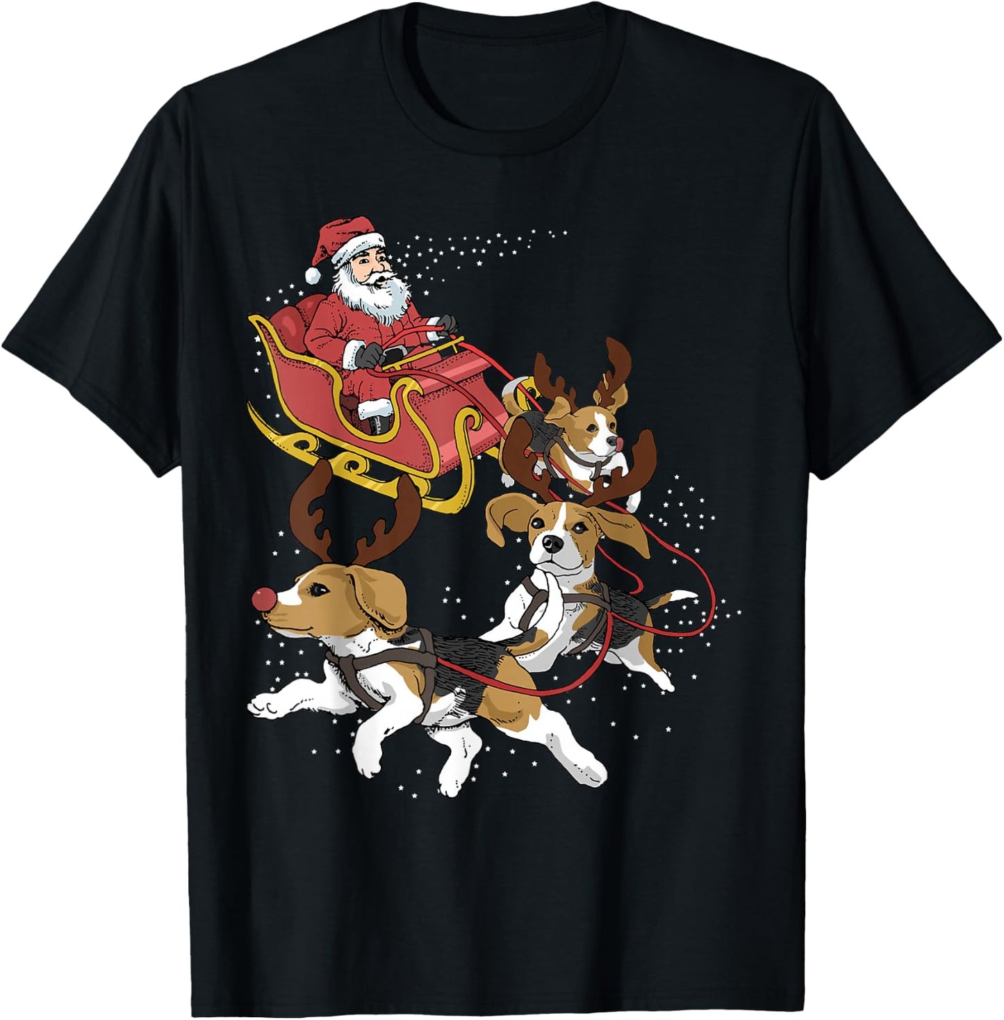 Beagle Christmas T-Shirt - T-Shirt | Black