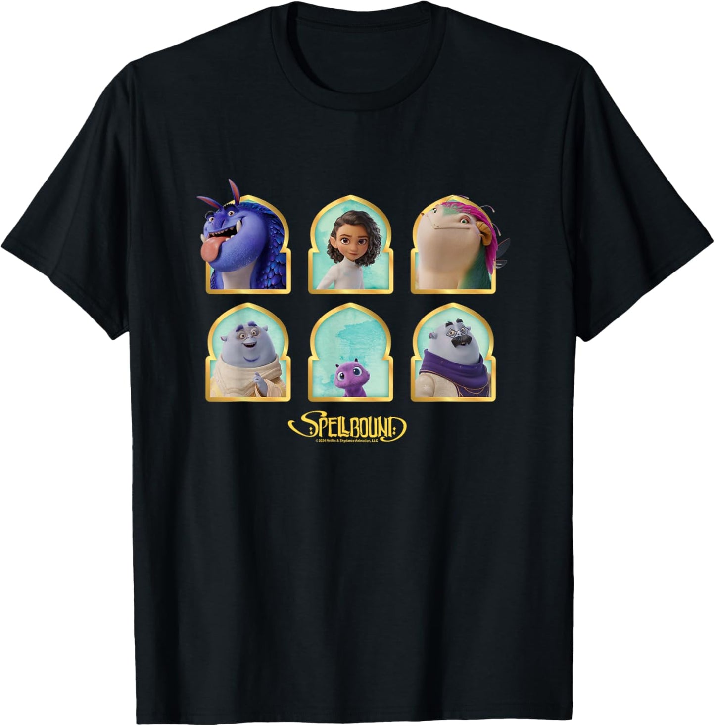 Spellbound Princess Ellian & Enchanted Crew Portraits T-Shirt - T-Shirt | Black