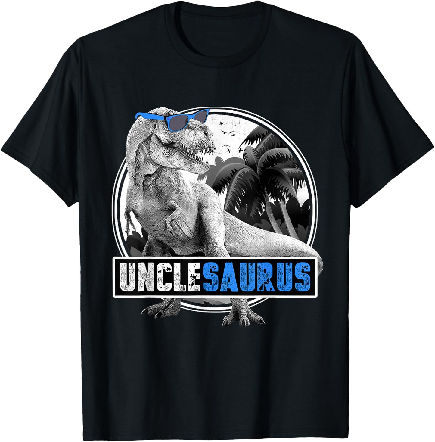 Unclesaurus T-Rex Dinosaur Uncle Uncle Dinosaur T-Shirt - T-Shirt | Black