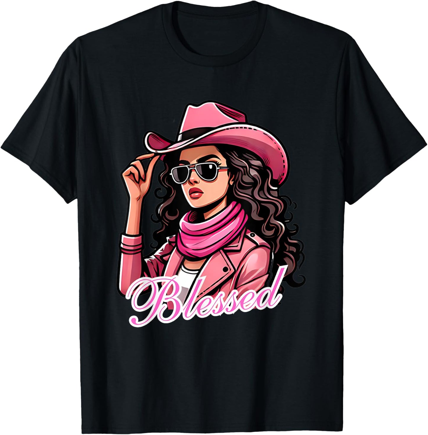 Blessed Black Cowgirl Western Swag African Christian Woman T-Shirt - T-Shirt | Black