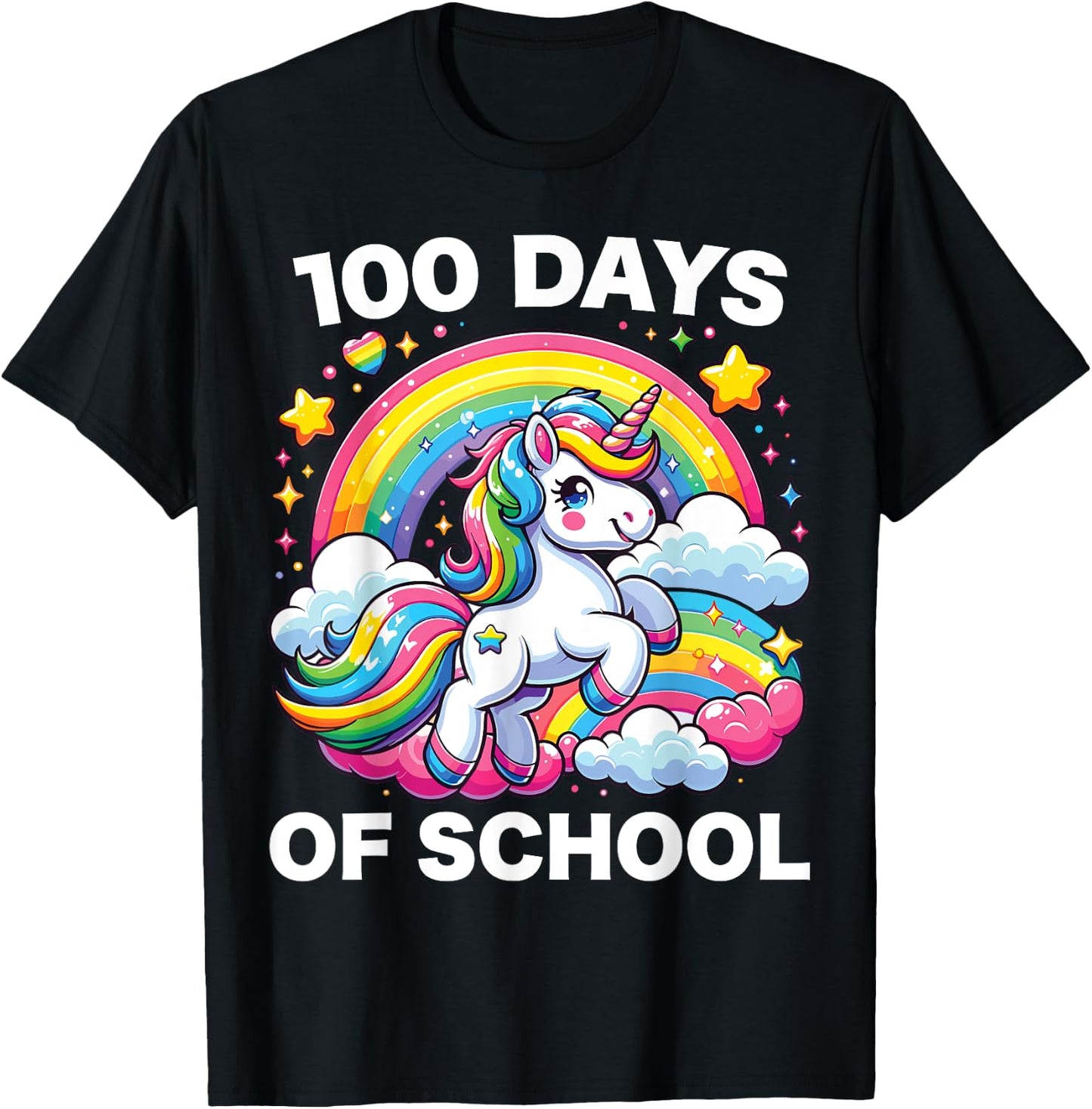 100 Days of School Unicorn Girls Teacher 100th Day of School T-Shirt - T-Shirt | Black