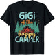 Gigi of Happy Camper 1st Birthday Party Retro Gigi T-Shirt - T-Shirt | Black