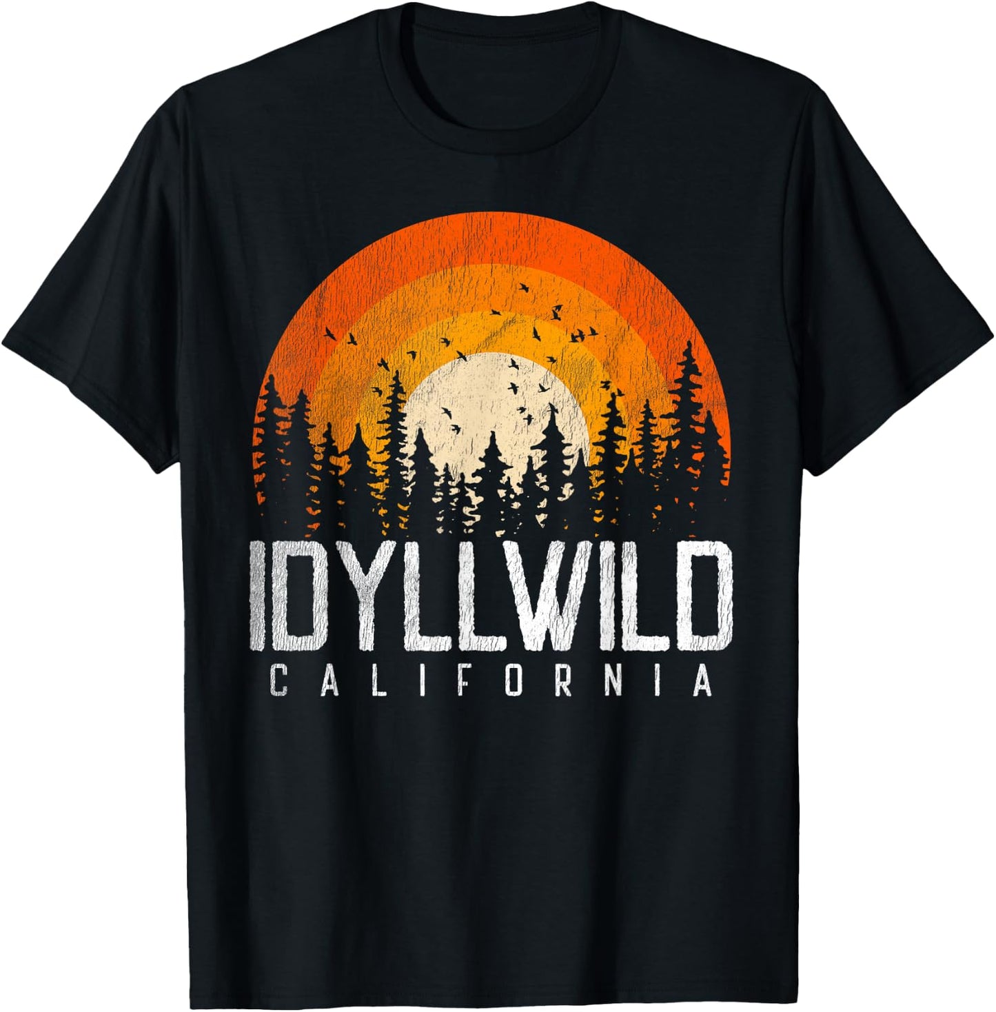 Idyllwild California CA Shirt Vintage 70s 80s 90s Retro Gift T-Shirt - T-Shirt | Black