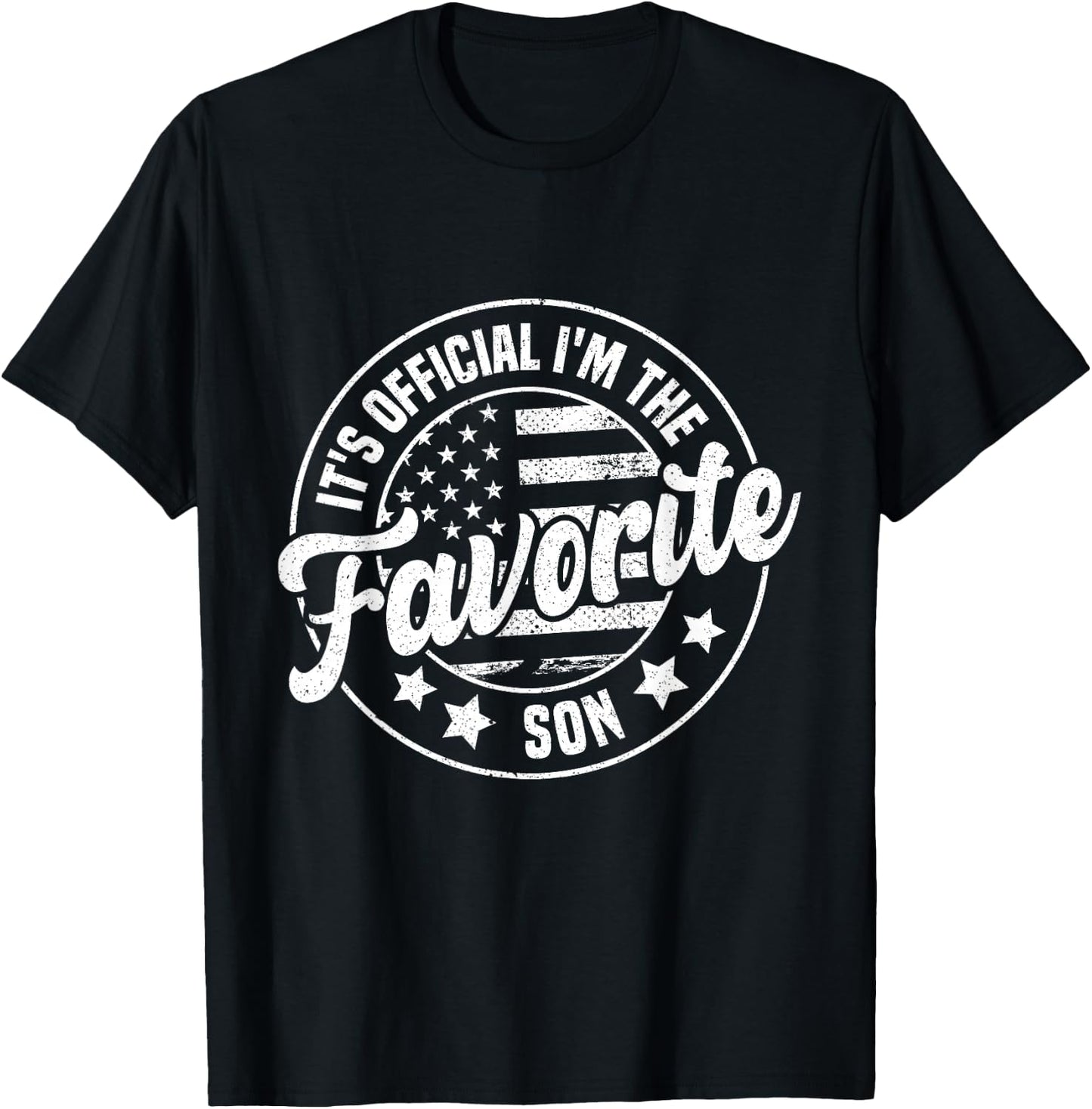 It's Official I'm The Favorite Son Funny Vintage T-Shirt - T-Shirt | Black