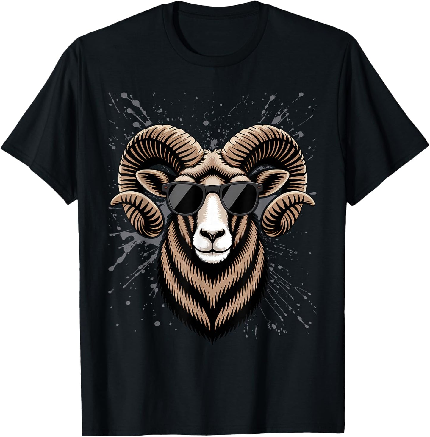 Retro Ram in Sunglasses Men Women Kids Novelty Funny T-Shirt - T-Shirt | Black