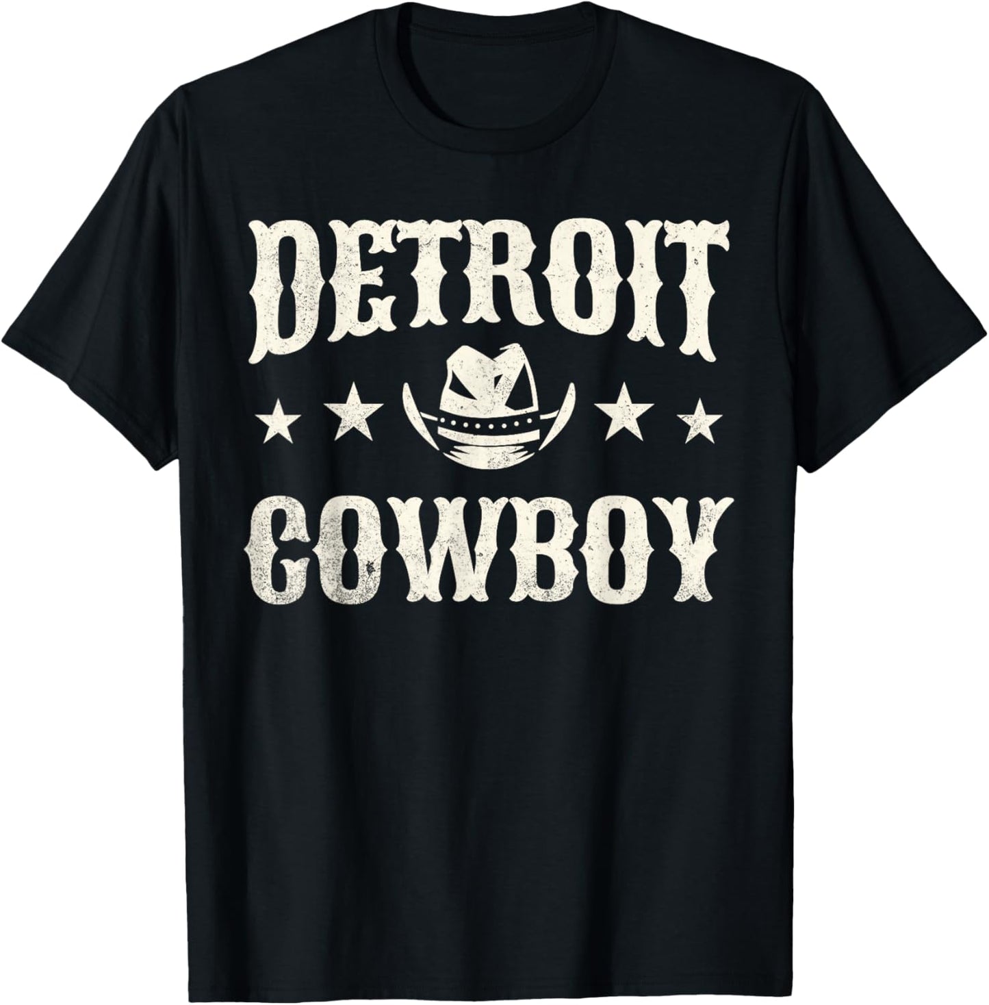 Detroit Cowboy Western Lover Country Music T-Shirt - T-Shirt | Black