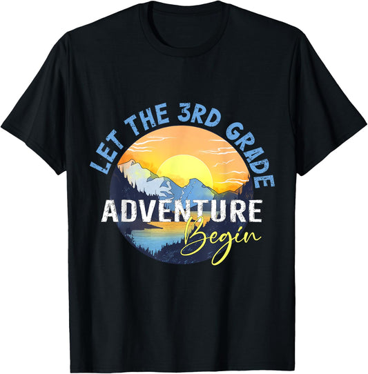 Let the 3rd Grade Adventure Begin Third Grade Teacher T-Shirt - T-Shirt | Black