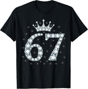 67 Crown 67 Years Old Happy 67th Birthday Girl Women T-Shirt - T-Shirt | Black