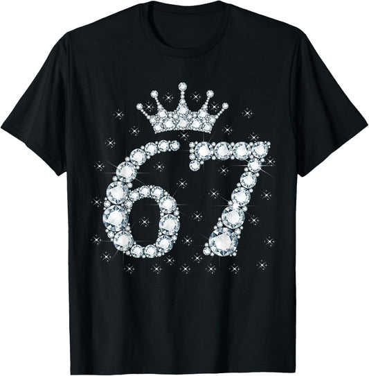 67 Crown 67 Years Old Happy 67th Birthday Girl Women T-Shirt - T-Shirt | Black