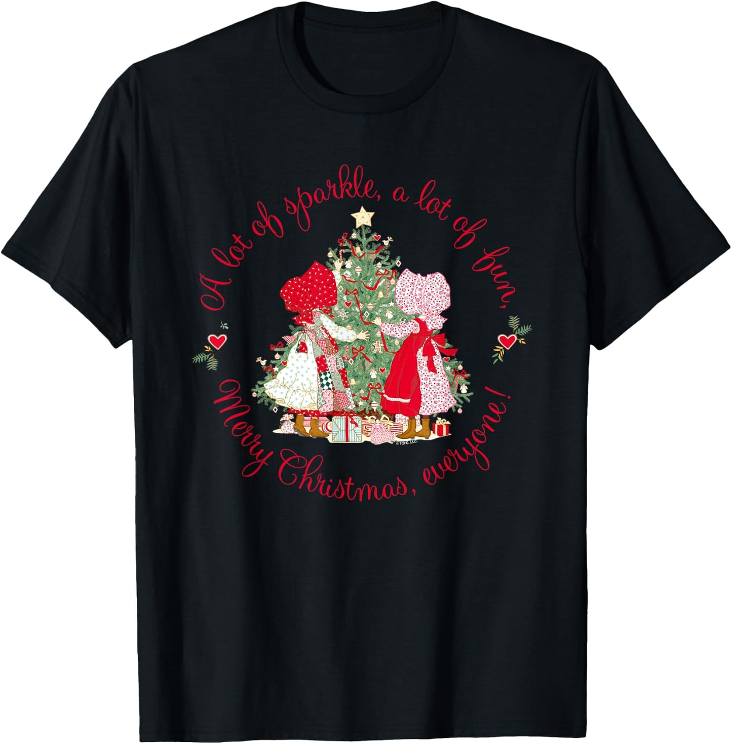 Holly Hobbie Classic Christmas Sparkle And Fun T-Shirt - T-Shirt | Black