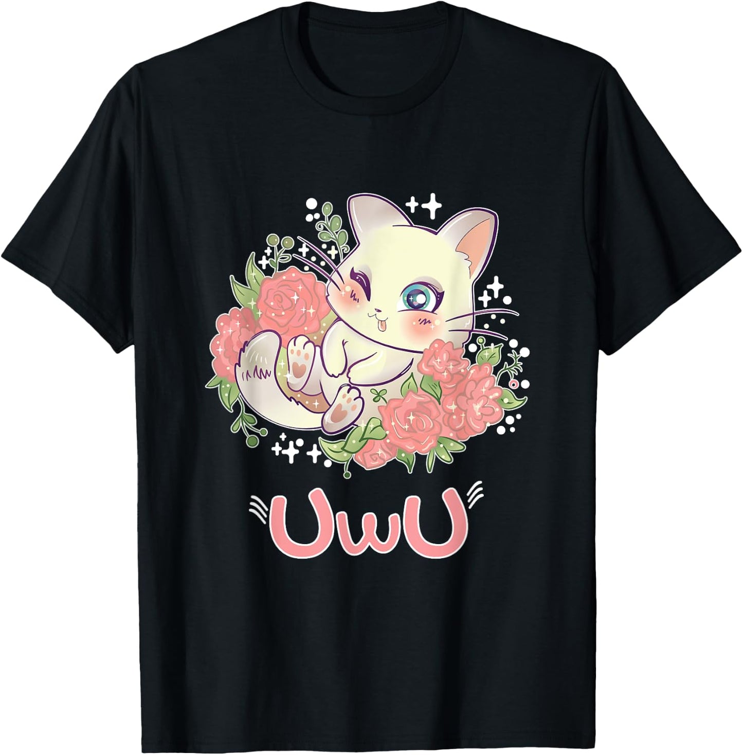 Kawaii I UwU Cat I Kawaii Meme Cute Japan Anime Kitten T-Shirt - T-Shirt | Black