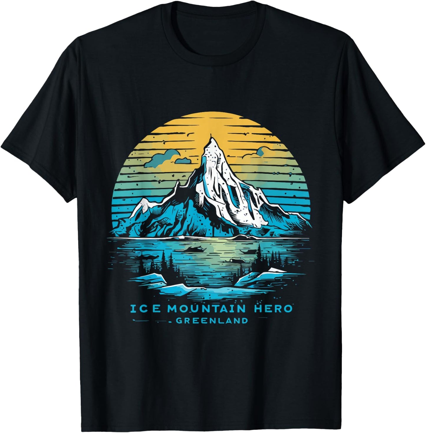 Ice Mountain Greenland Souvenir T-Shirt - T-Shirt | Black