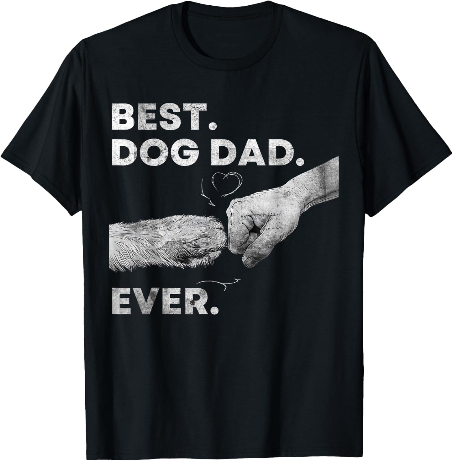Best Dog Dad Ever Vintage Graphic Men Fathers Day T-Shirt - T-Shirt | Black