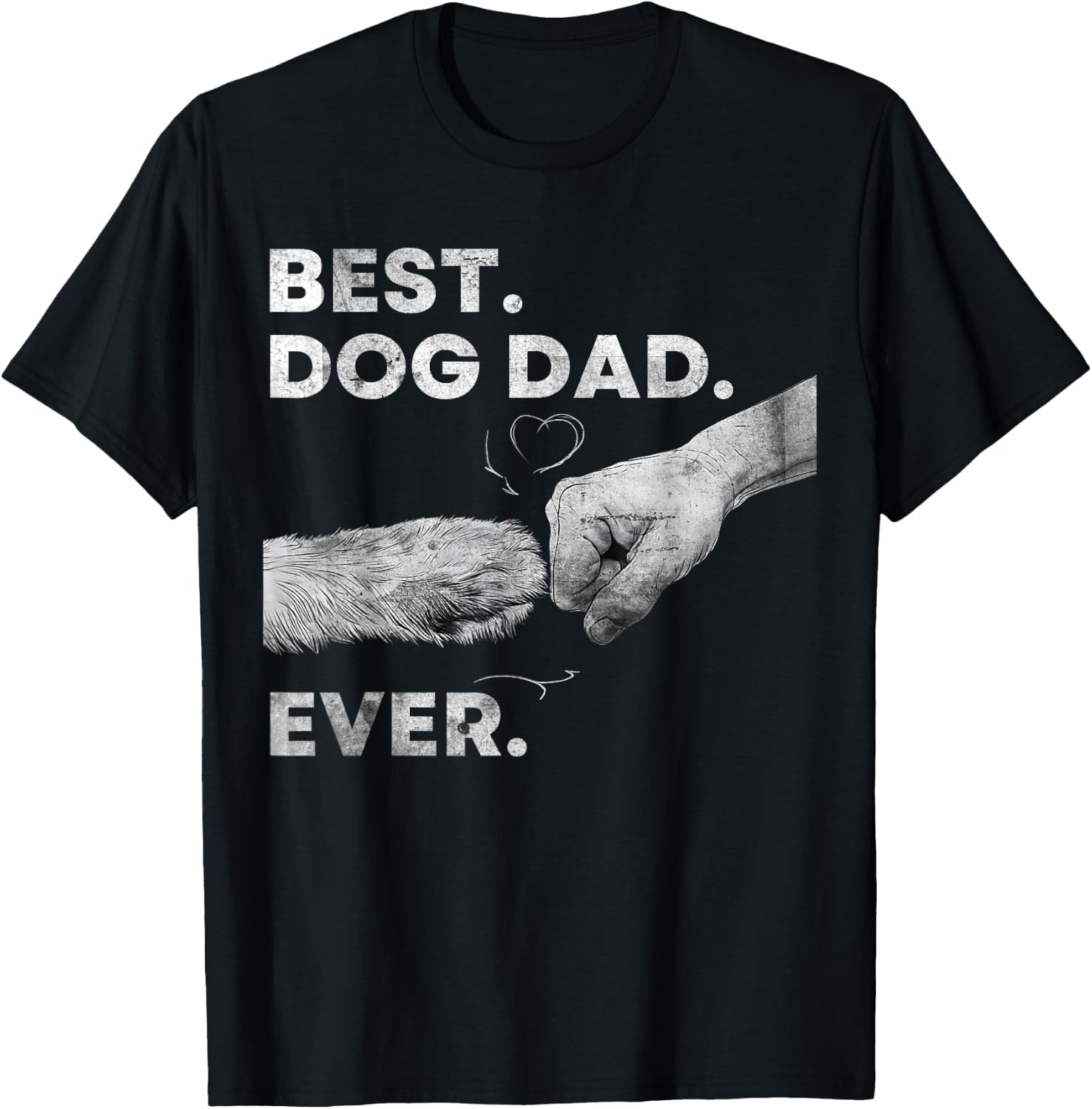 Best Dog Dad Ever Vintage Graphic Men Fathers Day T-Shirt - T-Shirt | Black