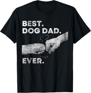 Best Dog Dad Ever Vintage Graphic Men Fathers Day T-Shirt - T-Shirt | Black