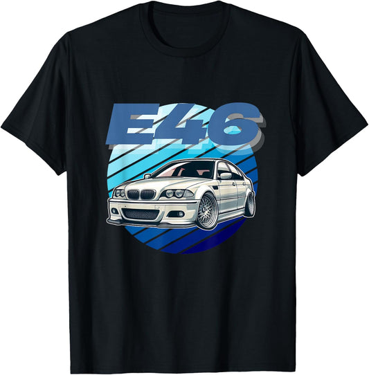 Old German Classic Cars E46 Drifting Tuning Shirt T-Shirt - T-Shirt | Black