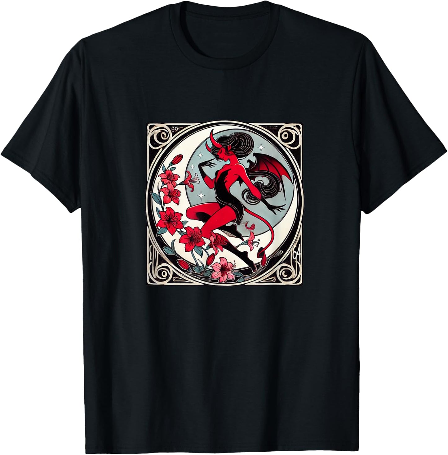 Devil Girl Pinup Illustration Devil girls T-Shirt - T-Shirt | Black