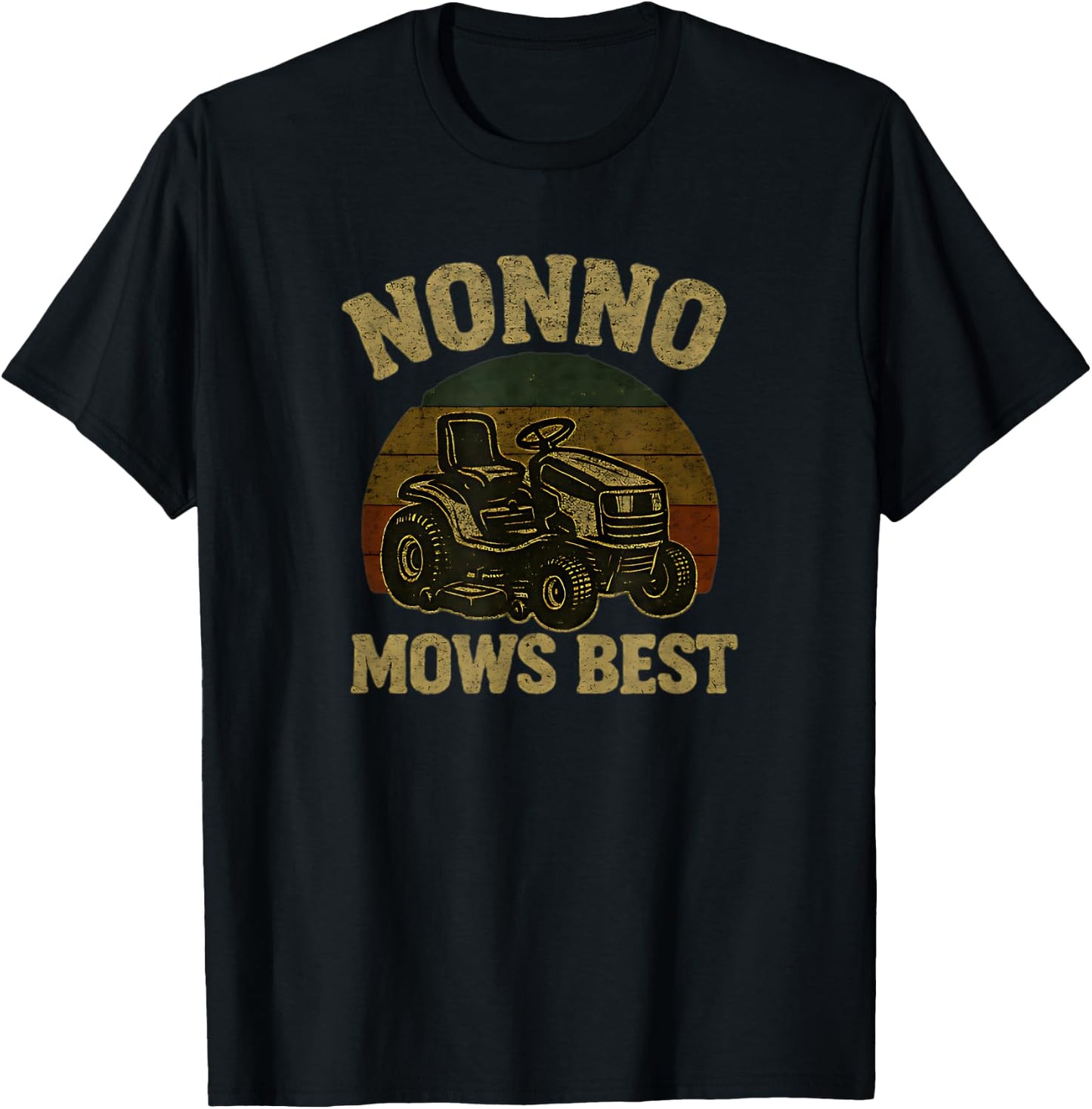 Nonno Mows Best Funny Retro Lawn Mowing T-Shirt - T-Shirt | Black