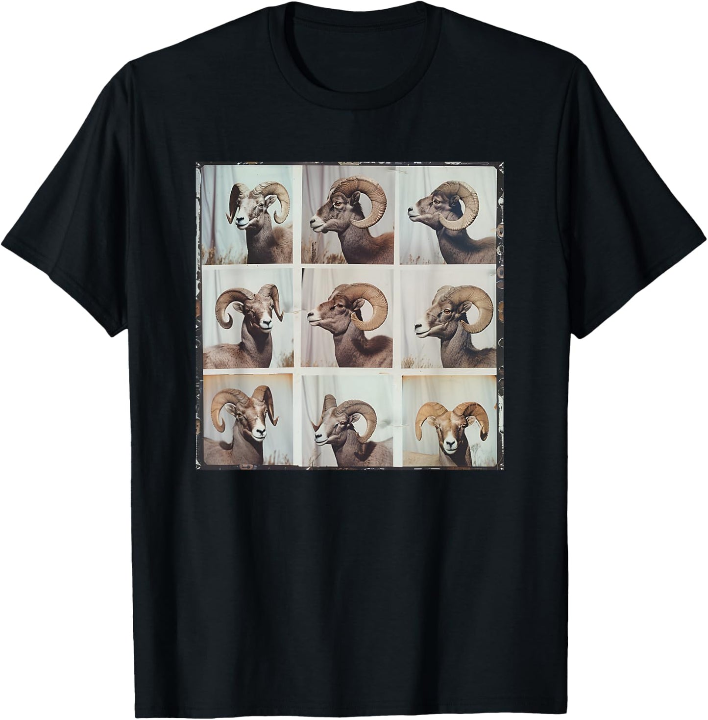 Bighorn Sheep Ram Mountain Sheep Funny Animal Photobooth T-Shirt - T-Shirt | Black