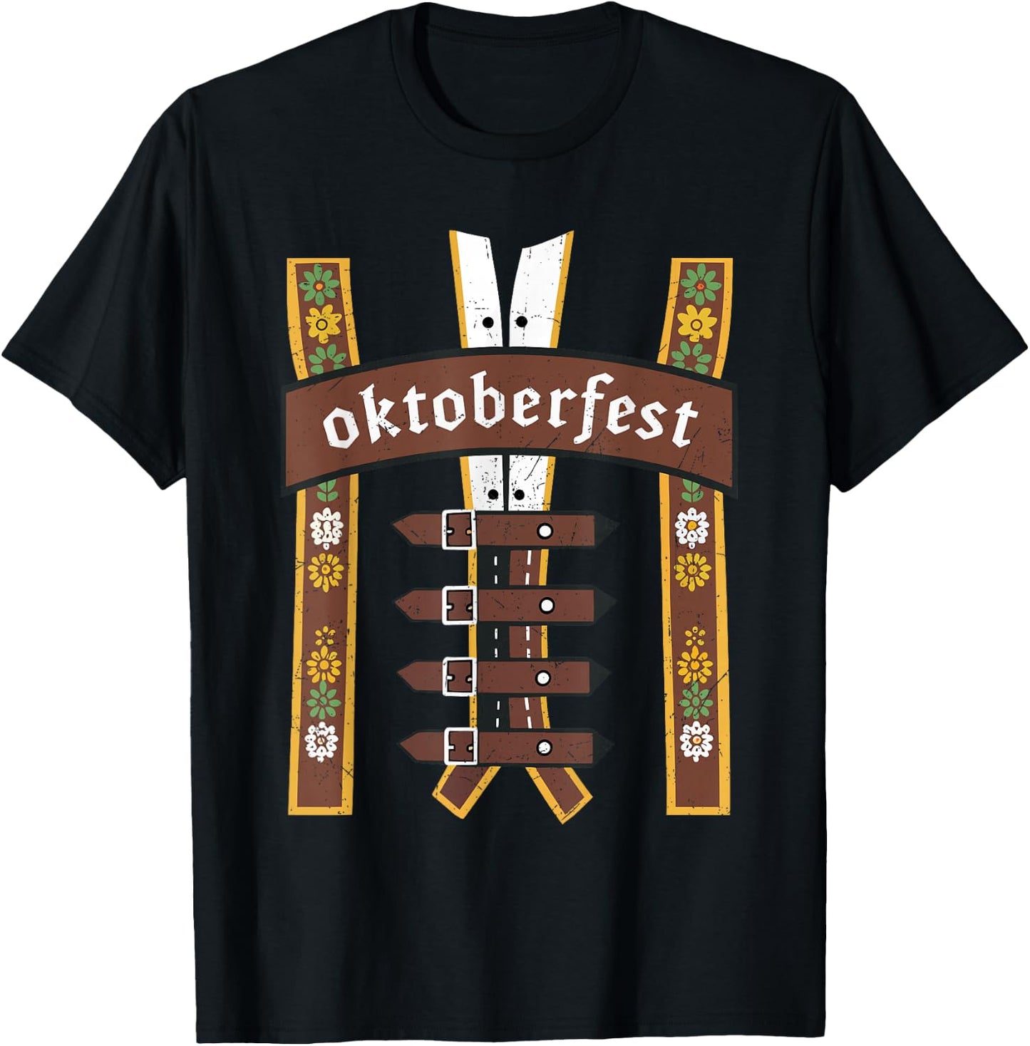 Oktoberfest Bavarian Munich Beer Lederhosen Suspenders T-Shirt - T-Shirt | Black
