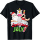 Funny Christmas in July Shirt Summer Unicorn Float Xmas Women Kids T-Shirt - T-Shirt | Black