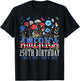 Floral 250 Years America Anniversary USA 250th Birthday T-Shirt - T-Shirt | Black