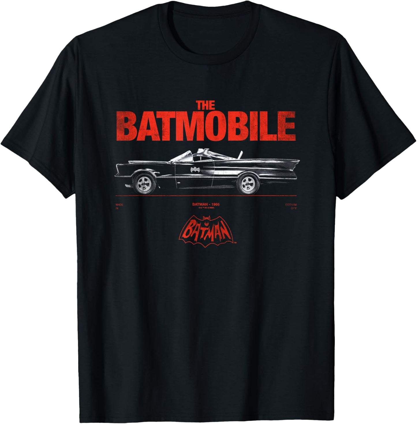 Batman Classic '66 Batmobile 85th Anniversary T-Shirt - T-Shirt | Black