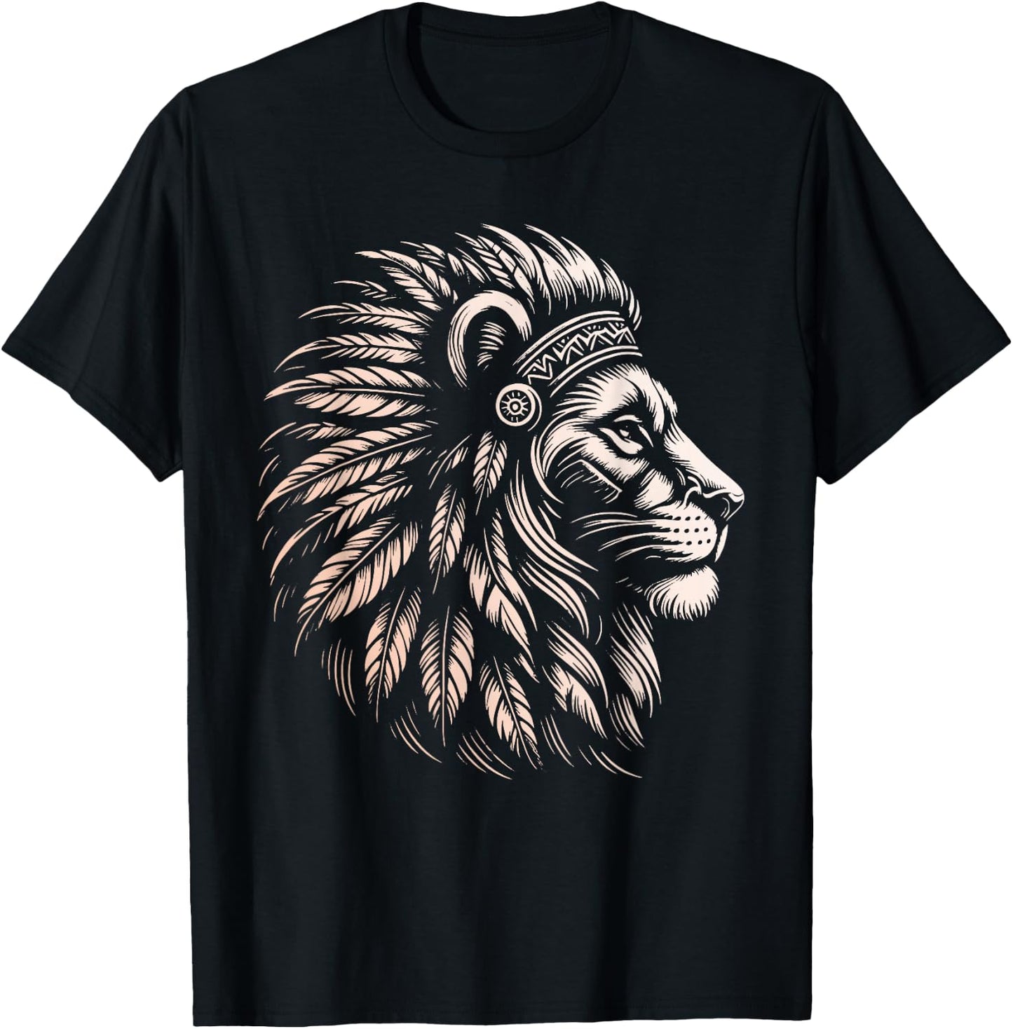 Native American Indian Day Pride Indigenous Cherokee Lion T-Shirt - T-Shirt | Black