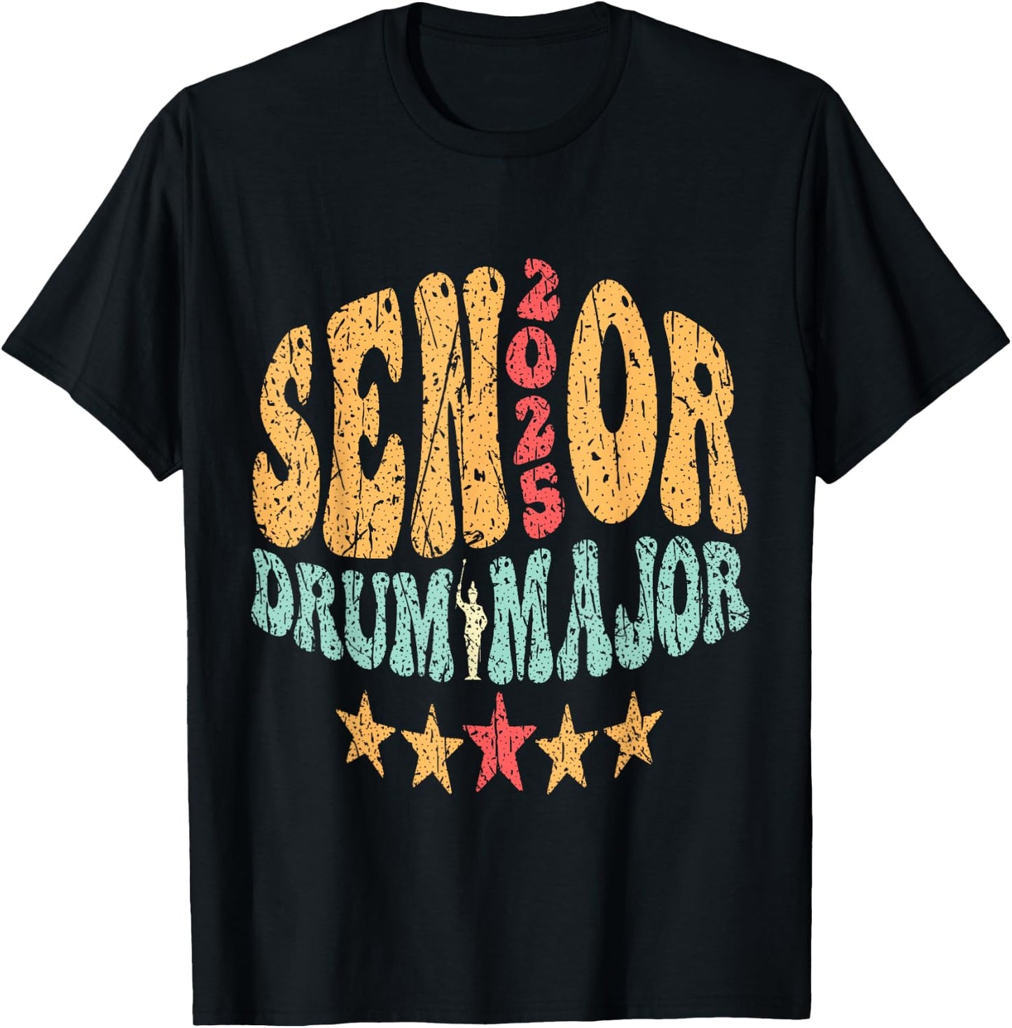 Senior 2025 Drum Major 2025 Class Of 2025 Drum Major T-Shirt - T-Shirt | Black