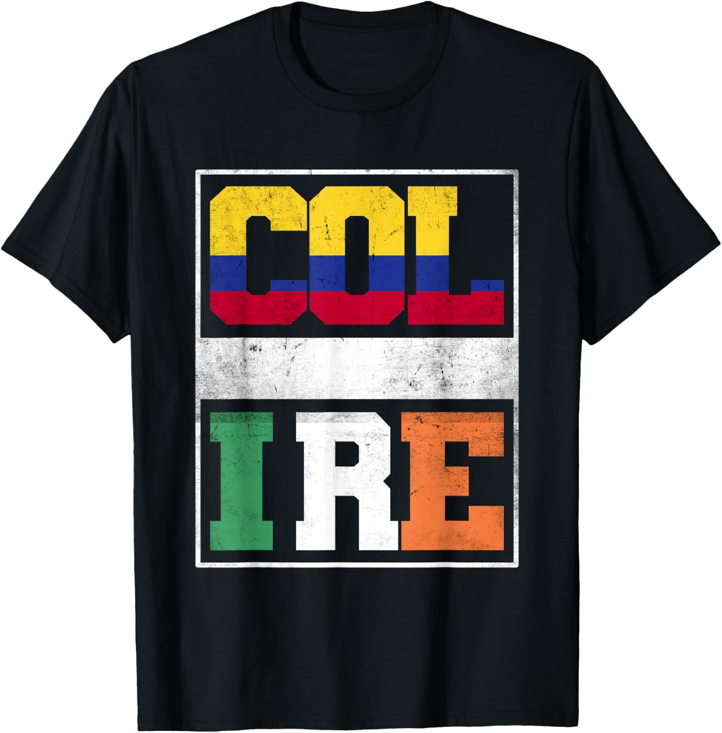 Colombia and Ireland Mix Colombian Irish Roots T-Shirt - T-Shirt | Black