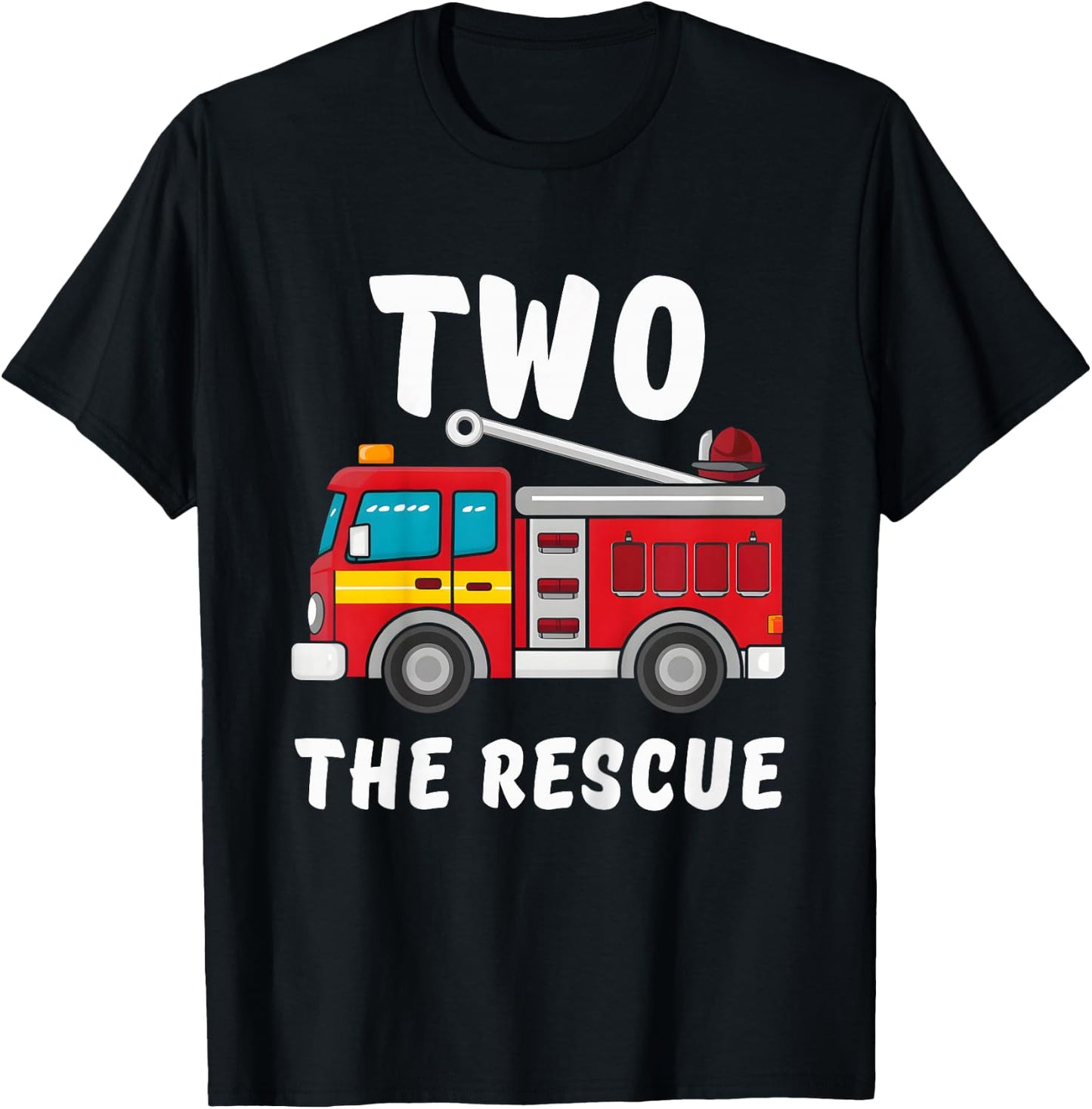 2 The Rescue Fireman 2nd Birthday party T-Shirt - T-Shirt | Black