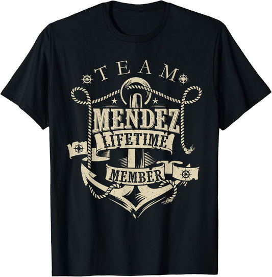 Team MENDEZ Lifetime Member Vintage MENDEZ Family Name T-Shirt - T-Shirt | Black