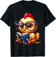 Chicken Reading a Book Farm Animal Chick T-Shirt - T-Shirt | Black