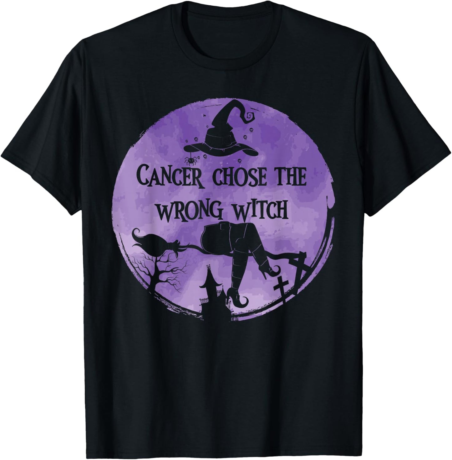 Cancer Chose The Wrong Witch Violet Hodgkins Lymphoma T-Shirt - T-Shirt | Black