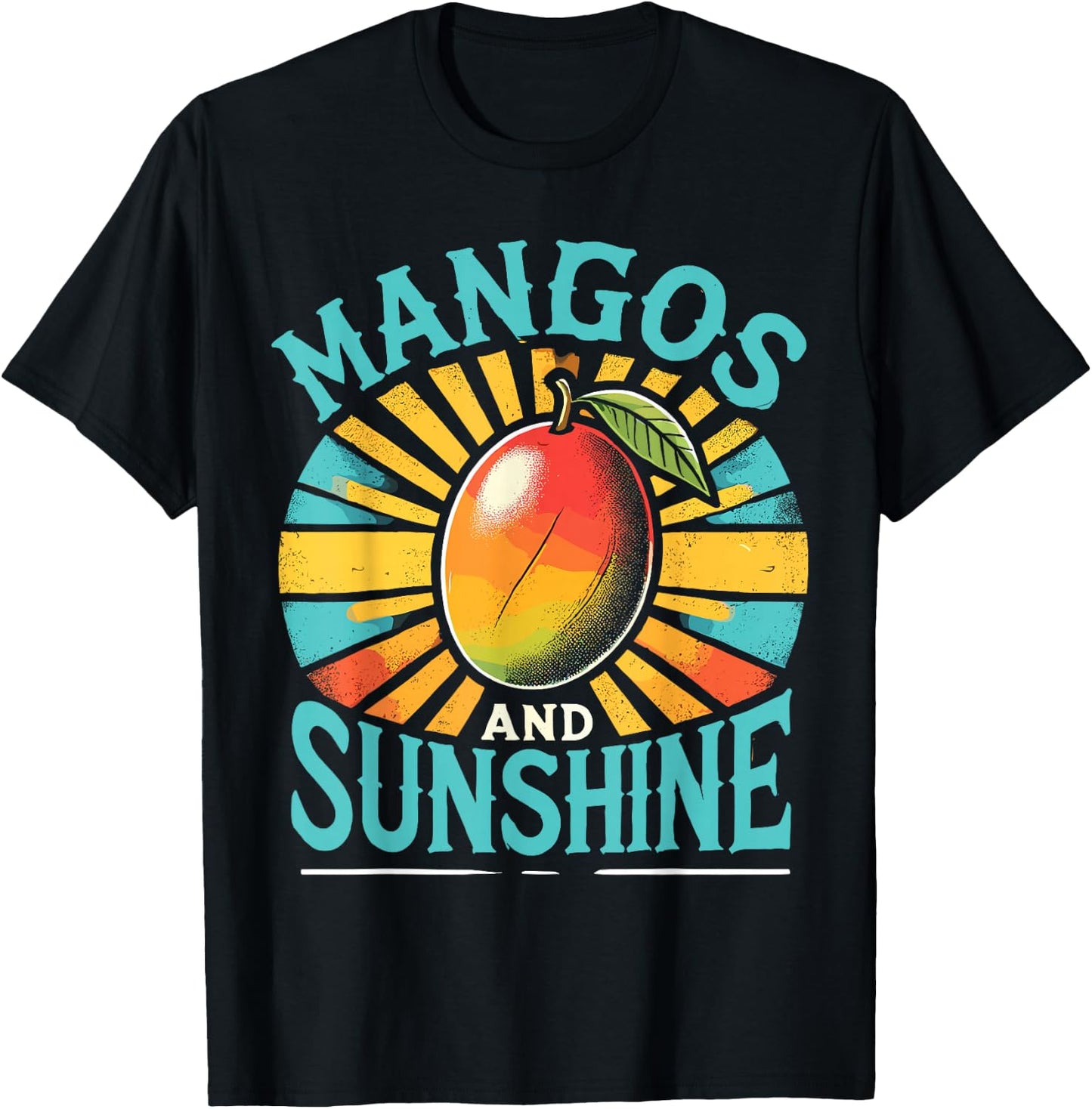 Vintage Mango Lover Mangos & Sunshine T-Shirt - T-Shirt | Black