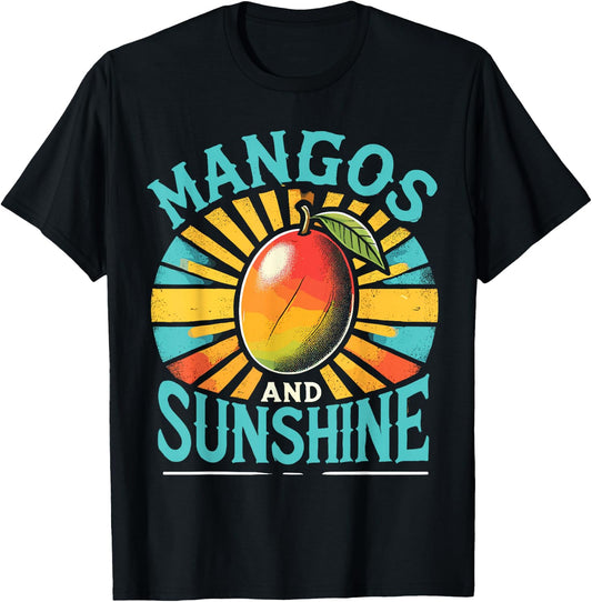 Vintage Mango Lover Mangos & Sunshine T-Shirt - T-Shirt | Black