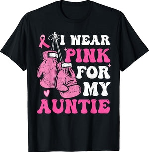 I Wear Pink For My Aunt Breast Cancer Awareness Auntie Women T-Shirt - T-Shirt | Black