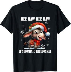 Fun Ugly Christmas Traditions Celebration Funny Christmas Italian Christmas Donkey Dominic The Donkey T-Shirt - T-Shirt | Black