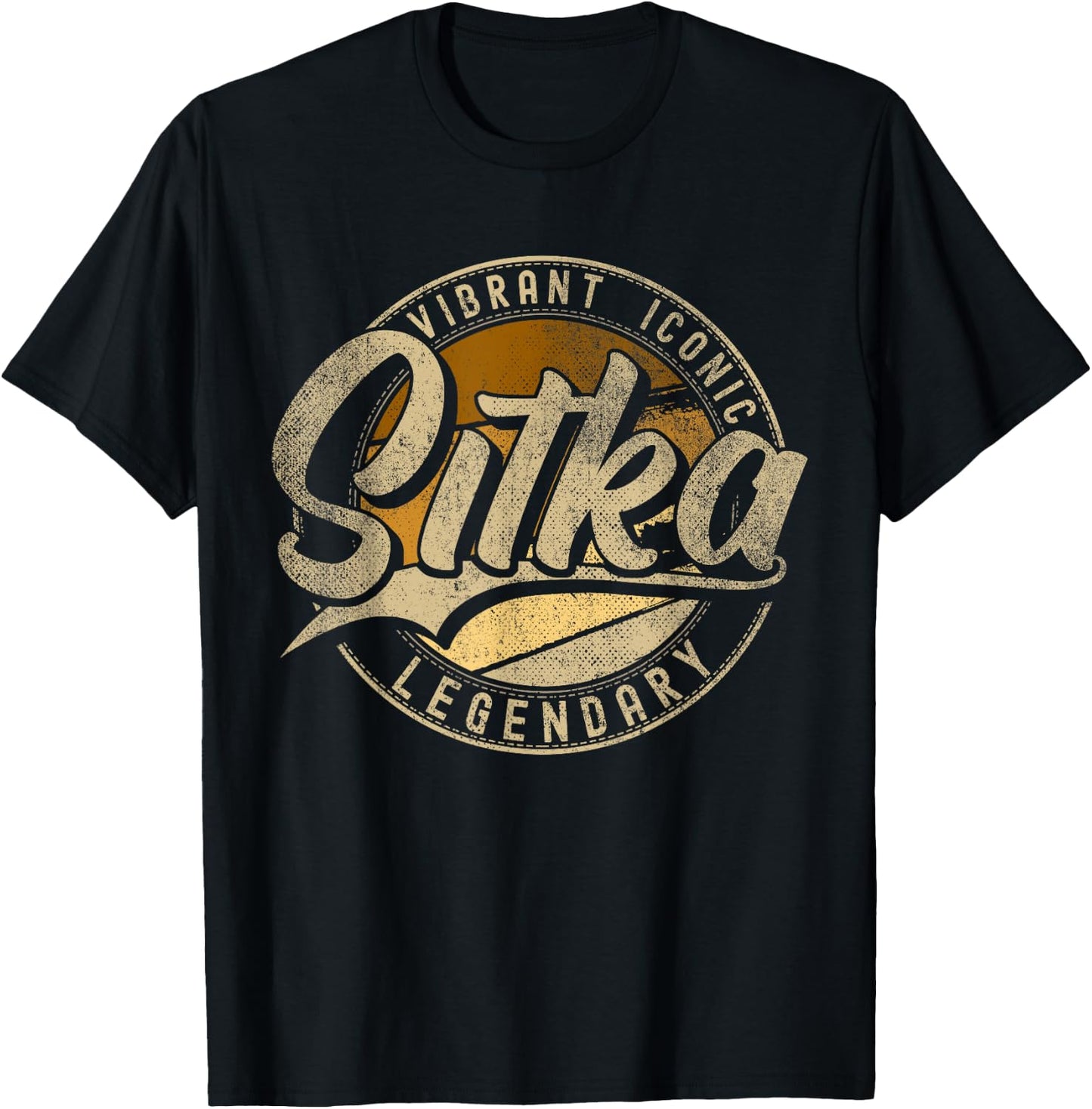 Sitka AK | Alaska | Vintage Distressed T-Shirt - T-Shirt | Black