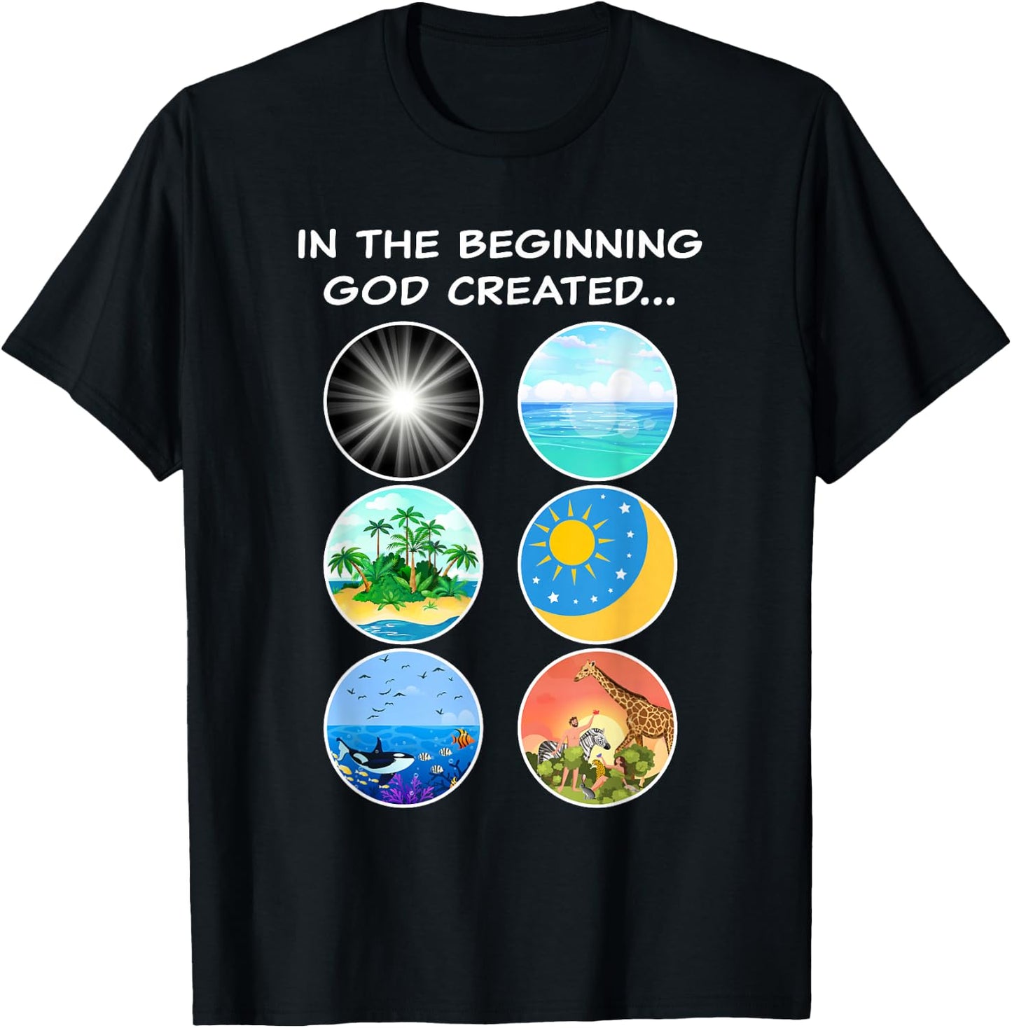 In The Beginning GOD Created: School Teacher & Kids Creation T-Shirt - T-Shirt | Black