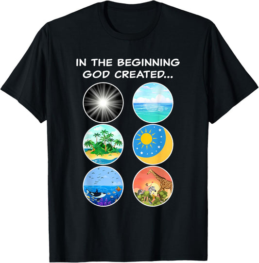 In The Beginning GOD Created: School Teacher & Kids Creation T-Shirt - T-Shirt | Black