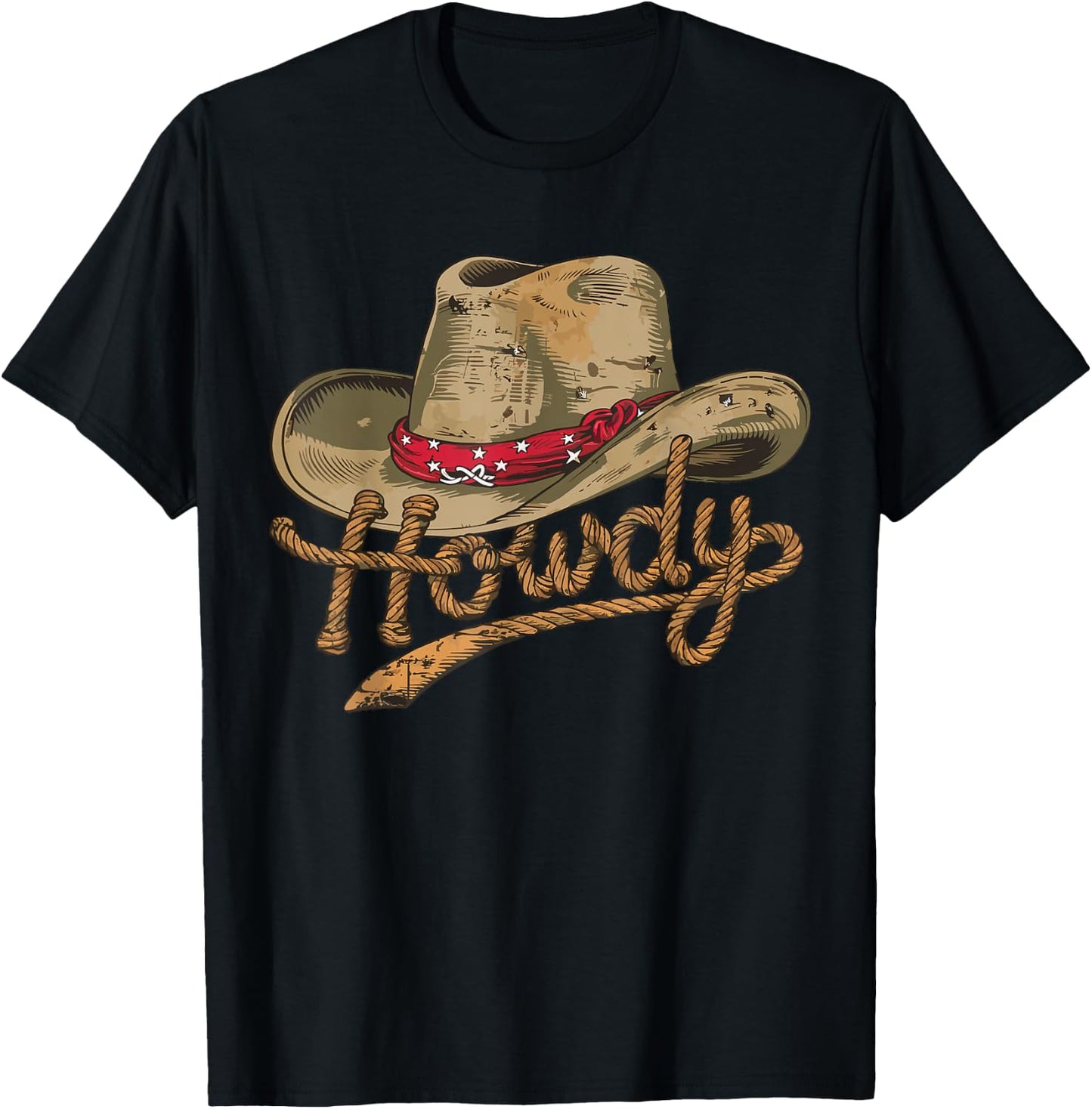 Howdy Cowboy Hat Funny Western Rodeo T-Shirt - T-Shirt | Black
