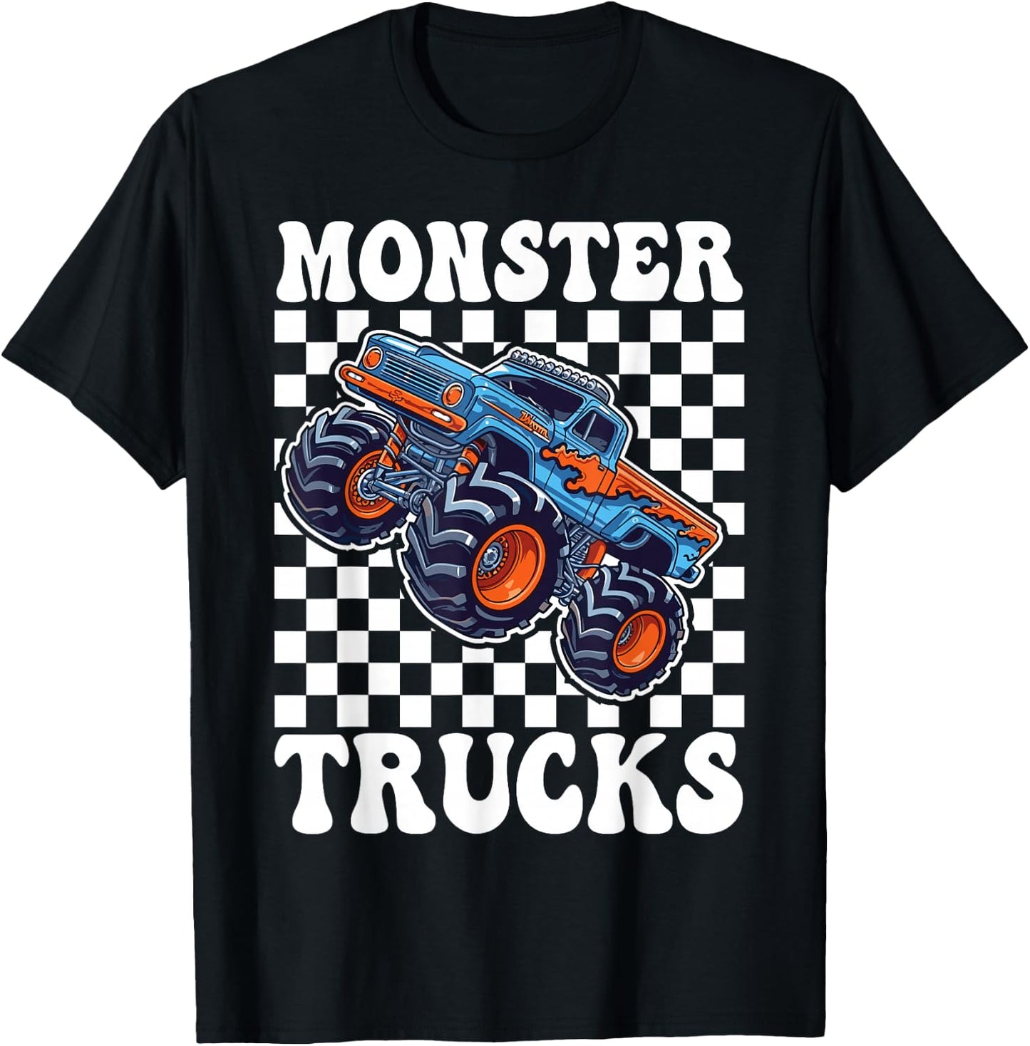 Monster Truck for Toddlers, Kids Monster Truck Retro Vintage T-Shirt - T-Shirt | Black