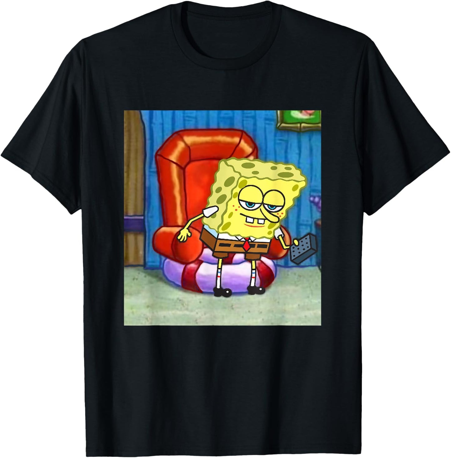 SpongeBob SquarePants Ight Imma Head Out Meme Frame T-Shirt - T-Shirt | Black