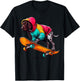 Cool German Shorthaired Pointer Dog Skateboarding Art T-Shirt - T-Shirt | Black