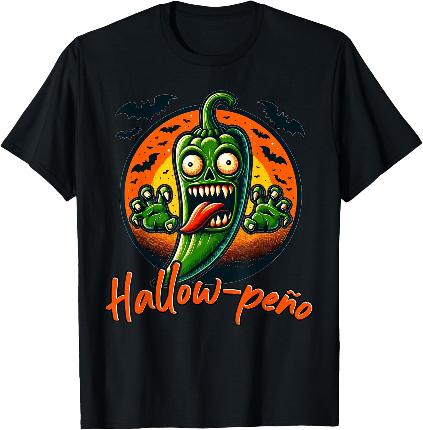 Jalapeno Ghost "Hallow-peno" Halloween Costume T-Shirt - T-Shirt | Black