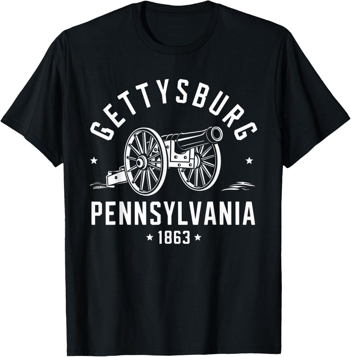 Gettysburg Pennsylvania 1863 Battlefield war Civil History T-Shirt - T-Shirt | Black